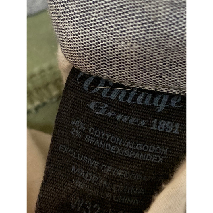 Vintage Genes 1891 Men's Green High Rise Straight Leg Denim Jeans Pants Size 32