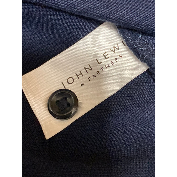 John Lewis Men's Navy Blue Short Sleeve Knit Golf Casual Polo Shirt Top Size L