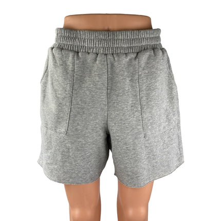 Out From Under Gray Fleece Elastic Waist Low Rise Wide Leg Sweat Shorts Size XS