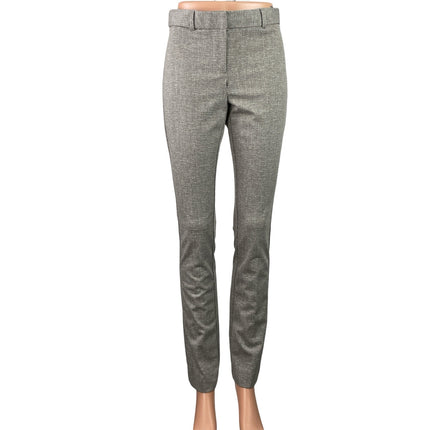 Amanda + Chelsea Gray Beige Tweed High Rise Straight Slim Trousers Pants Size 2