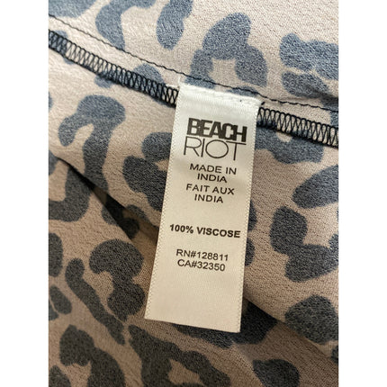 Beach Riot Brown Leopard Animal Print Open Front Long Sleeve Cardigan Top Size S