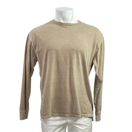 American Eagle Beige Long Sleeve Drop Shoulder Fit Crew Neck T Shirt Tee Top M