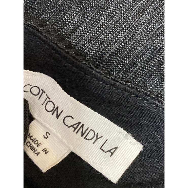 Cotton Candy LA Black Sleeveless Square Neck Plisse Cami Camisole Tank Top Sz S