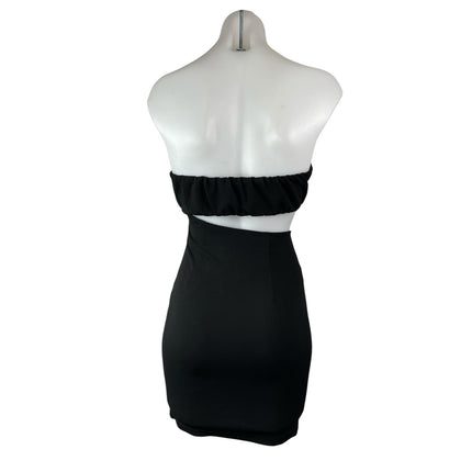Princess Polly Womens Black Cut Out Sleeveless Tube Bandeau Mini Bodycon Dress 2