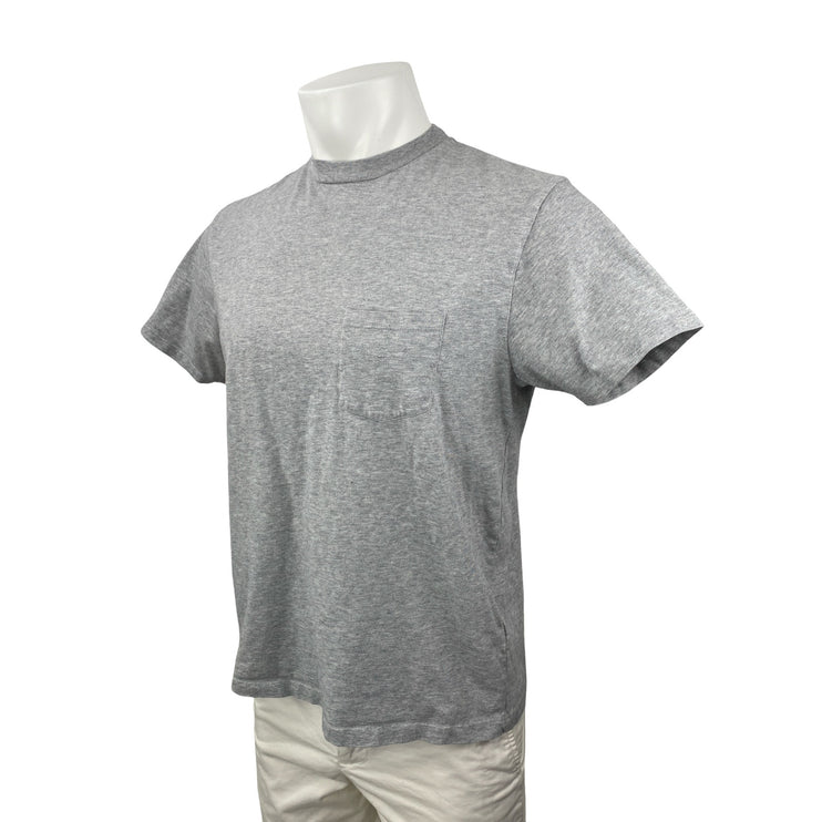 Fursac Men's Gray Heather Chest Pocket Crew Neck Short Sleeve T Shirt Tee Top L