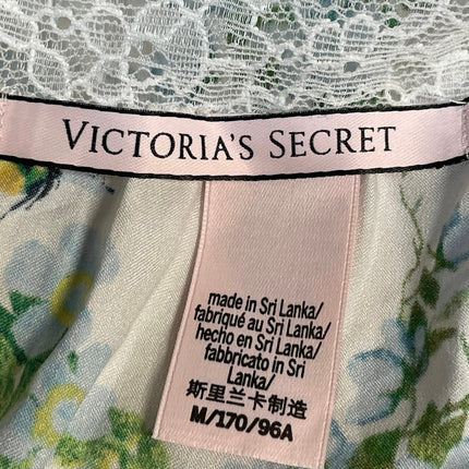 Victoria's Secret Green Floral Lace Sleeveless Cami Tank Peplum Blouse Top M