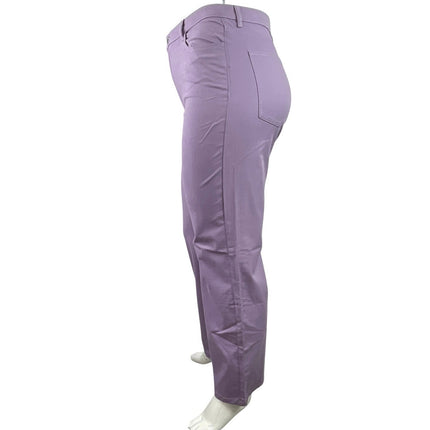 NEW MNG Mango Purple High Waisted Straight Leg Denim Jeans Trousers Pants Sz 14