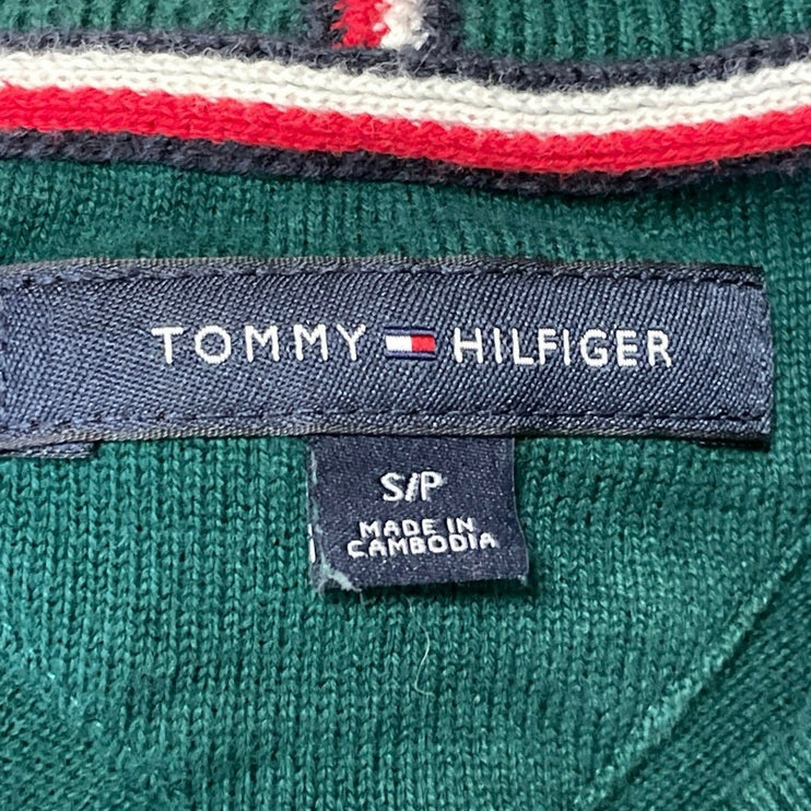 Tommy Hilfiger Men's Green Crew Neck Knit Long Sleeve Sweatshirt Sweater Top S
