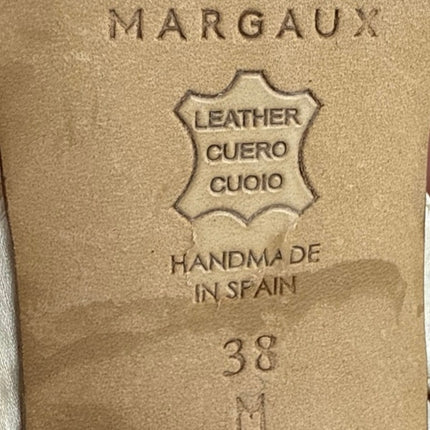 Margaux Uptown White Rhinestone Buckle Ankle Strap Bridal Heels Sandals Size 7.5