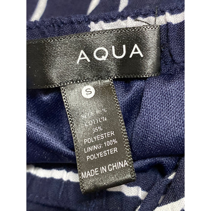 Aqua Blue Striped Tassel High Waist Split Wide Leg Palazzo Trousers Pants Size S