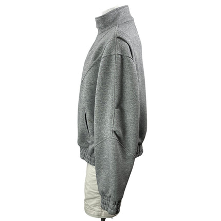 Black Icon Men's Heather Gray Full Zip Sweatshirt Bomber Coat Jacket Size XL