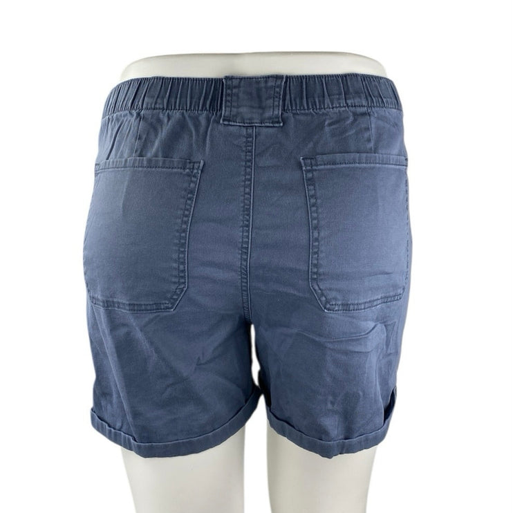 Gloria Vanderbilt Womens Gray Blue Twill High Waisted Wide Leg Utility Shorts XL