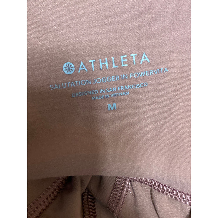 Athleta Salutation Women's Brown PowerVita High Rise Yoga Jogger Sweat Pants M