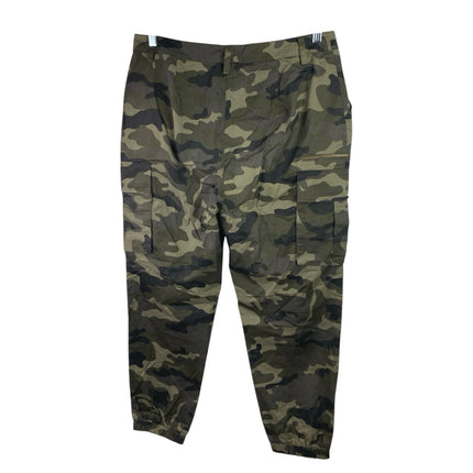 Shoedazzle Green Camouflage High Rise Tapered Trousers Cargo Jogger Pants Sz XL