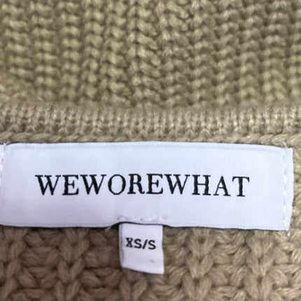 Weworewhat Women's Tan Knit Deep V Long Sleeve Pullover Sweater Top Size XS/S