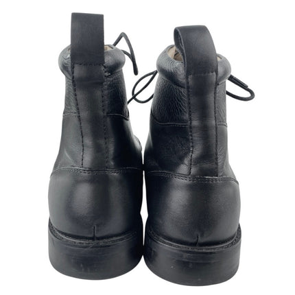La Milano Alan Men's Black 100% Leather Lace Up Heel Combat Boots Size 10.5