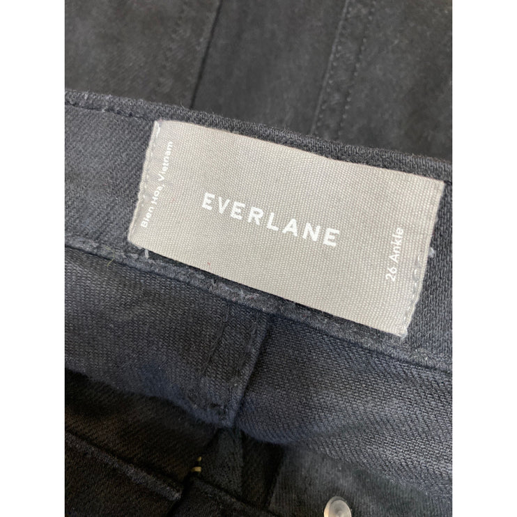 Everlane Women's Black High Rise Cropped Skinny Denim Jeggings Jeans Pants Sz 26