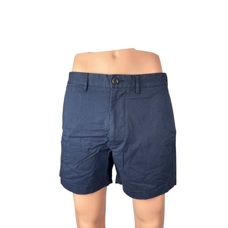 J.Crew Men's Navy Blue Flat Front Golf Chino Khaki Bermuda Casual Shorts 32/5