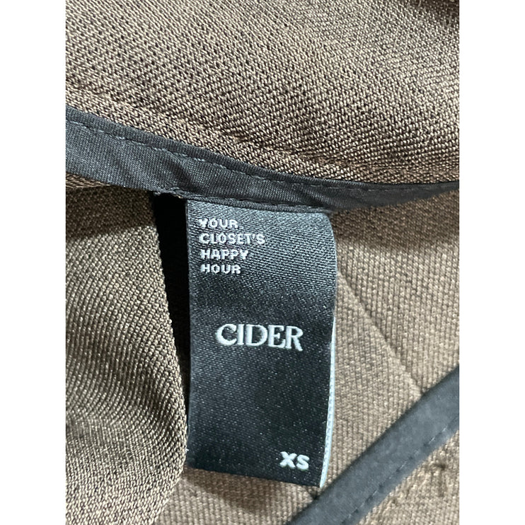 Cider Women's Brown Buckle Pleated High Waist Mini Skater Flare A-Line Skirt XS