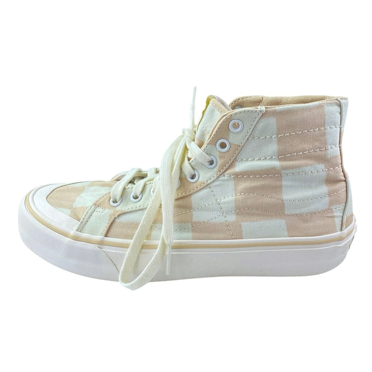 Vans SK8-Hi 138 Decon Women's Pink Check Lace Up High Top Sneakers Shoes Size 10