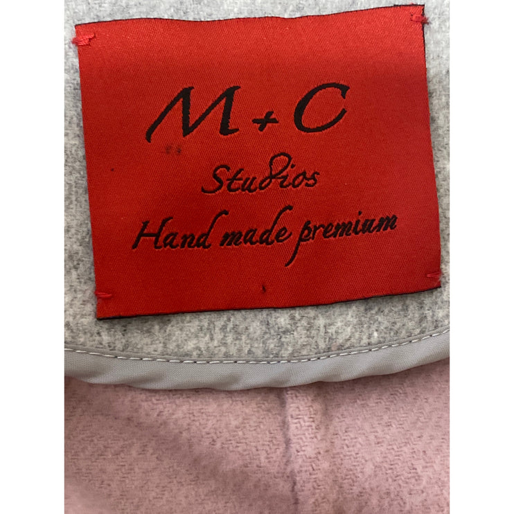 M+C Studios Womens Gray Wool V Neck Long Sleeve Sweater Cardigan Coat Jacket OS