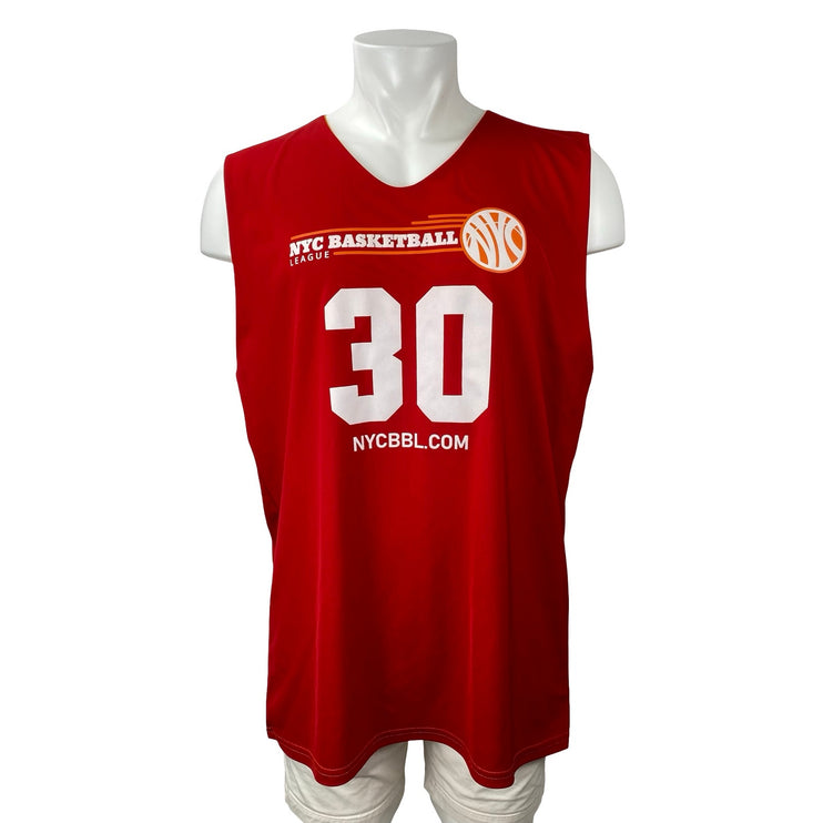 SMASH Athletics Men's Red Yellow NYC Basketball 30 Reversible Jersey Tank Top XL