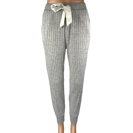 Abercrombie & Fitch Women's Gray Ribbed Tapered Lounge Joggers Sweatpants Sz XS