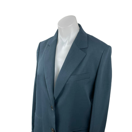 Sistina Blue Notched Collar Long Sleeve Single Breasted Blazer Coat Jacket 4-6