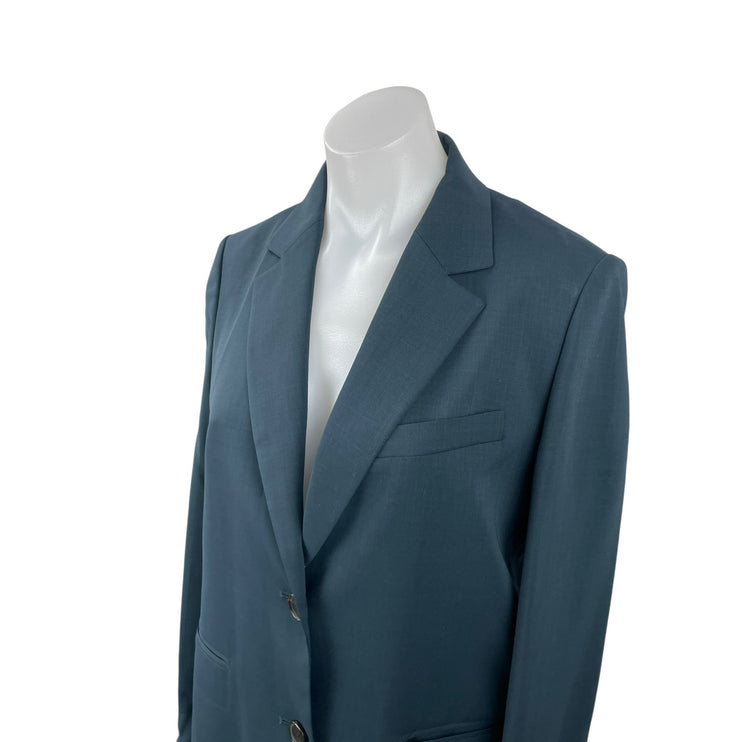Sistina Blue Notched Collar Long Sleeve Single Breasted Blazer Coat Jacket 4-6