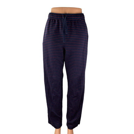 Brooks Brothers Women's Navy Blue Striped High Rise Straight Sweat Pants Size M