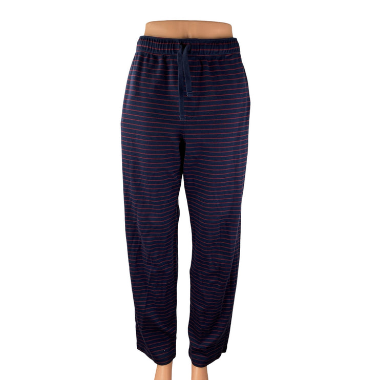 Brooks Brothers Women's Navy Blue Striped High Rise Straight Sweat Pants Size M
