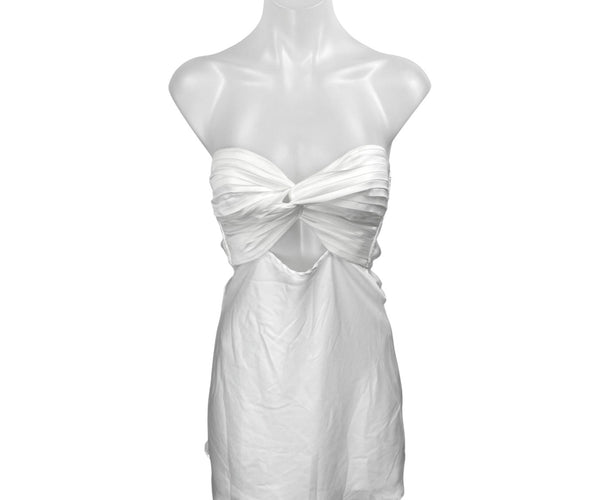 open lace back dress Princess Polly Shellie White Silk Satin Bandeau Twist Cutout Mini A Li –  Brie