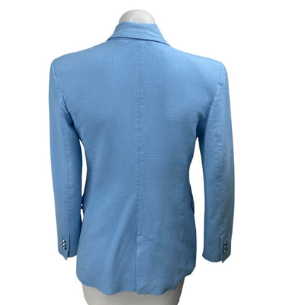 Zara Women's Blue Double Brestaed Long Sleeve Noct Collar Blazer Coat Jacket XS