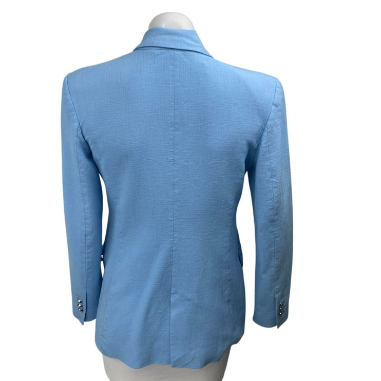 Zara Women's Blue Double Brestaed Long Sleeve Noct Collar Blazer Coat Jacket XS