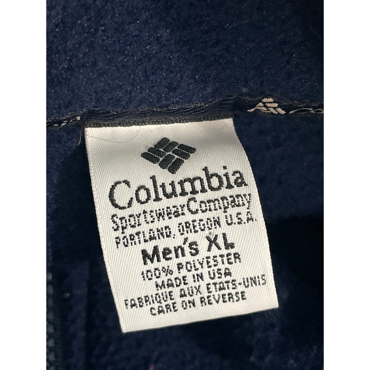 Columbia Men's Navy Blue Fleece Sleeveless Stand Collar Full Zip Vest Jacket XL