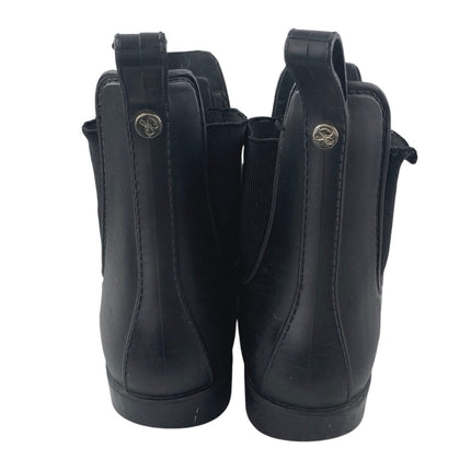 Sam Edelman Tinsley Women's Black Round Toe Slip On Chelsea Ankle Rain Boots 9W