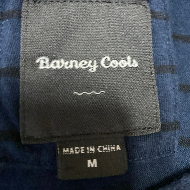 Barney Cools Men's Blue Striped Crewneck Short Sleeve Casual Tee T-shirt Top M