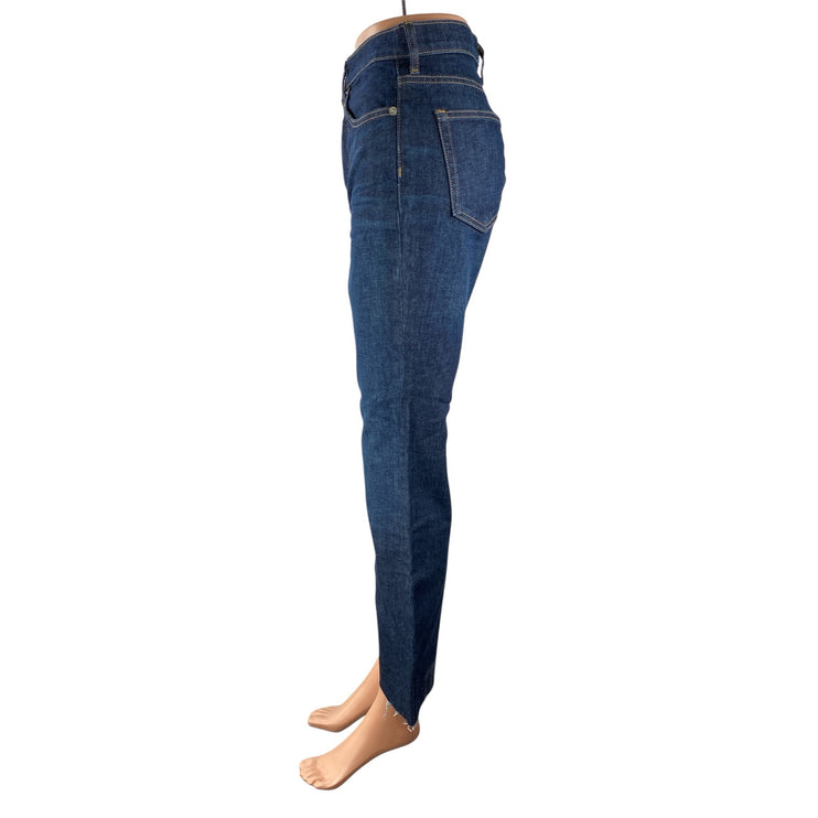 Everlane Women's Blue High Waisted Raw Hem Flared Bootcut Denim Jeans Size 26