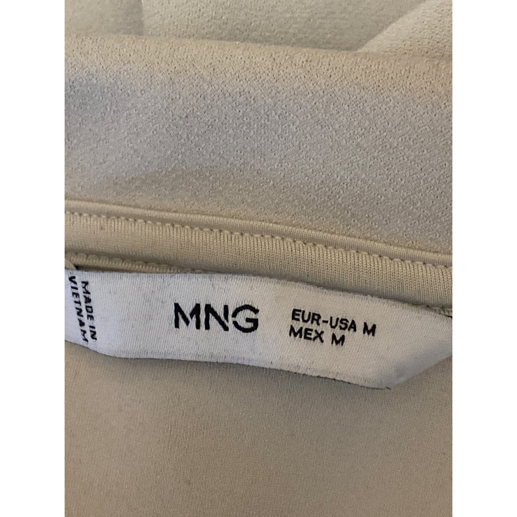 MNG Mango Women's White Cream Ivory Sleeveless Full Zip Blouse Shirt Top Size M