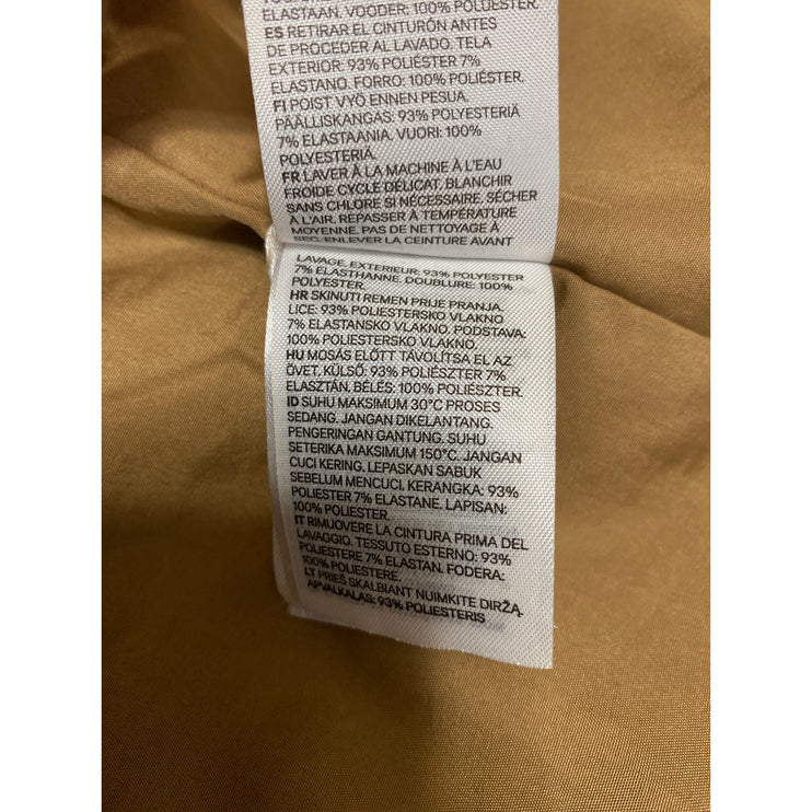 H&M Women's Brown Tan Double Breasted Belted Long Sleeve Trench Coat Jacket Sz M