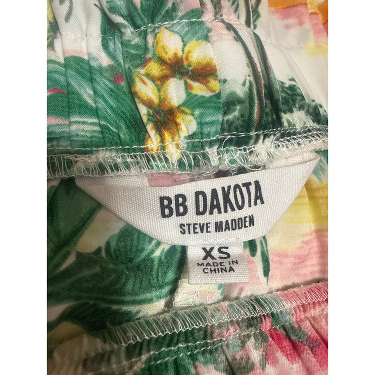 BB Dakota X Steve Madden Aloha Women's Tropical Print Flare Paperbag Shorts XS