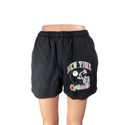 Madhappy Women's Black Graphic High Rise Yoga Gym Athletic Activewear Shorts S