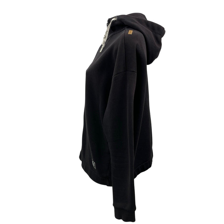 PICTURE Black Long Sleeves Full Zip Drawstring Hoodie Hooded Sweatshirt Jacket M