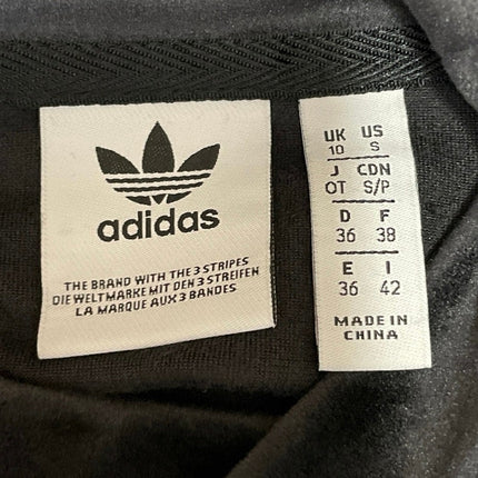 Adidas Bellista Black Velvet Velour Bell Sleeve Embossed Crop Sweatshirt Top S