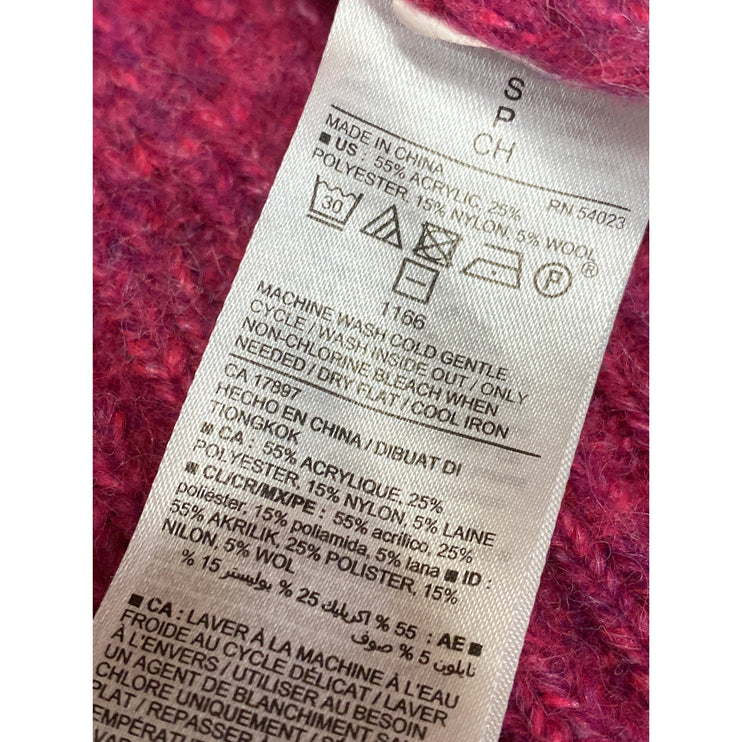 Old Navy Women's Pink Wool Turtleneck Ribbed Knit Long Sleeve Sweater Top Sz S