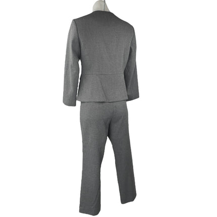 Ann Taylor Women's Gray Button Down Blazer & Trousers Pants 2Pc Suit Set Sz 0/2