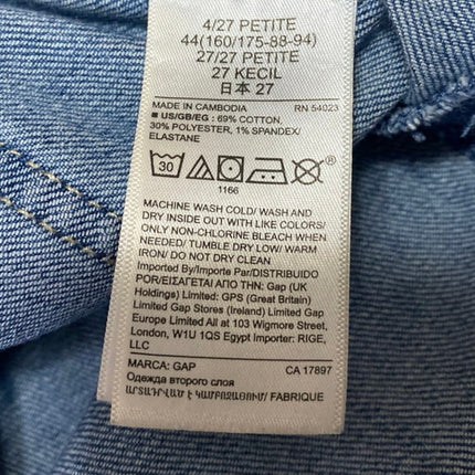 Gap Women's Blue High Waisted Cropped Wide Leg Baggy Palazzo Denim Jeans Size 27