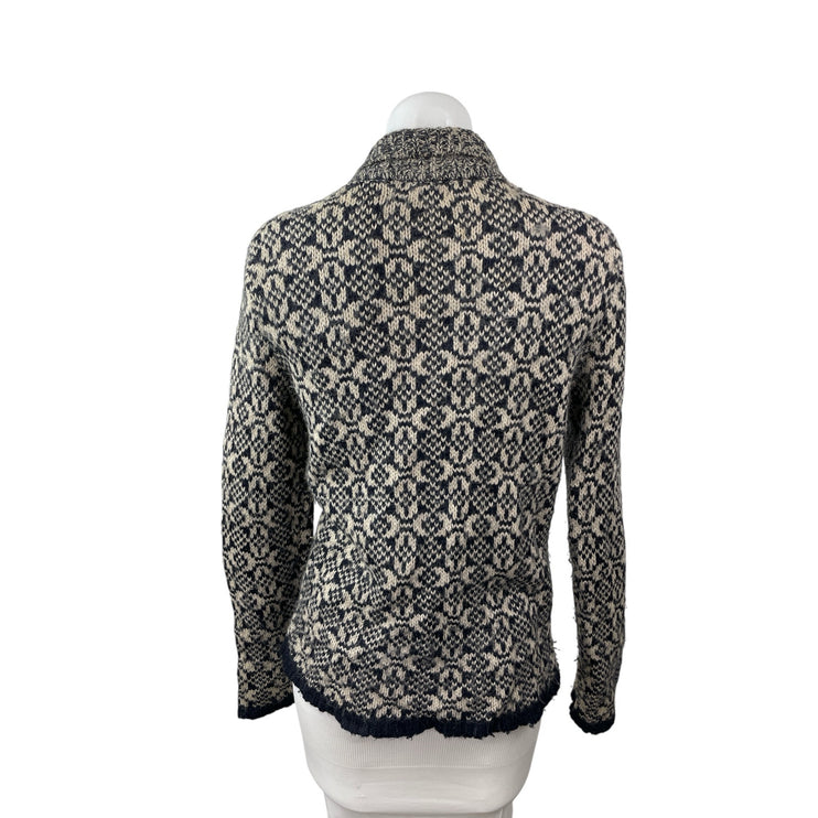 Banana Republic Alpaca Wool Fair Isle Double Breasted Cardigan Sweater Top Sz S