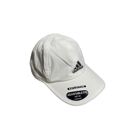 NEW Adidas Aeroready Men's White Reflective UPF 50 Adjustable Running Cap Hat OS