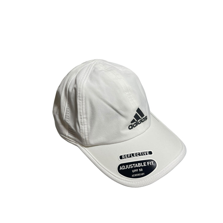 NEW Adidas Aeroready Men's White Reflective UPF 50 Adjustable Running Cap Hat OS
